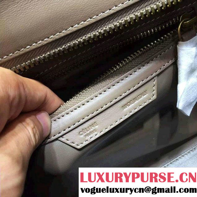 Celine Luggage Micro Tote Bag in Original Leather Coffee/White/Apricot 2016