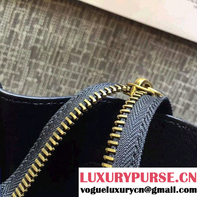 Celine Luggage Micro Tote Bag in Original Leather Black/Royal Blue/Sky Blue 2016