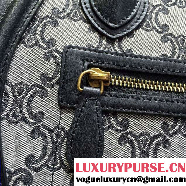 Celine Luggage Micro Tote Bag in Original Leather Black/Fabric 2016