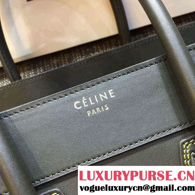 Celine Luggage Micro Tote Bag in Original Leather Olive Green/Blue/Red/Yellow 2016