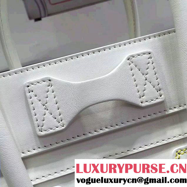 Celine Luggage Micro Tote Bag in Original Leather White/Blue/Red/Yellow 2016
