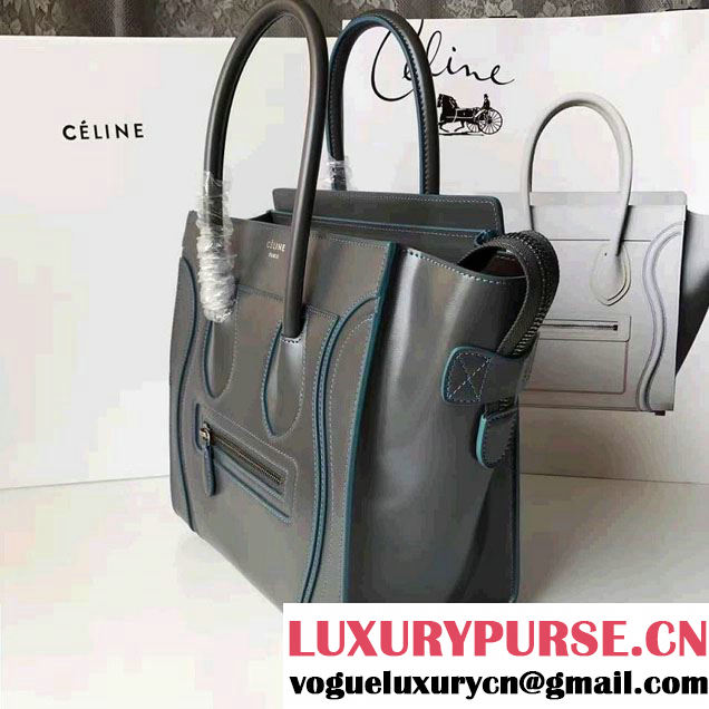 Celine Luggage Micro Tote Bag in Original Smooth Leather Etoupe 2017