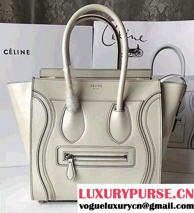 Celine Luggage Micro Tote Bag in Original Smooth Leather With Sliver Hardware 2017