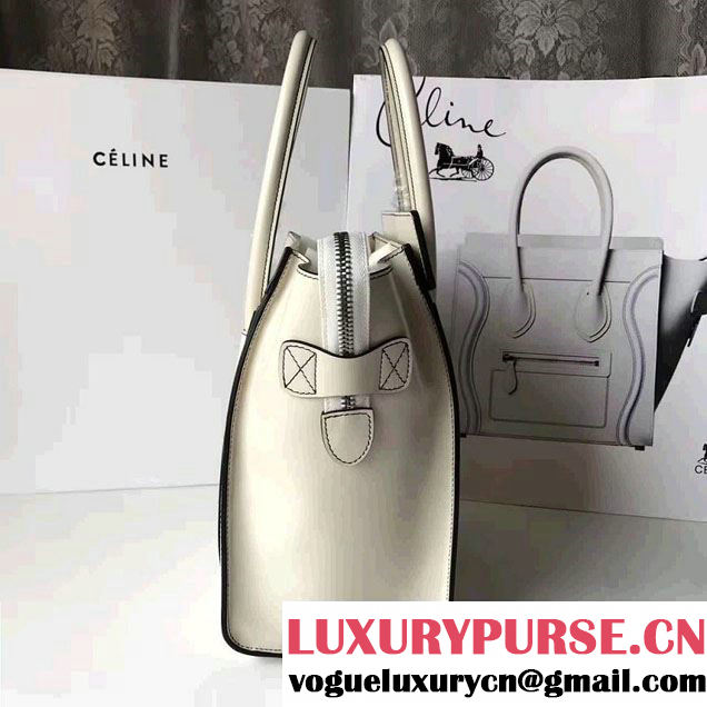 Celine Luggage Micro Tote Bag in Original Smooth Leather With Sliver Hardware 2017