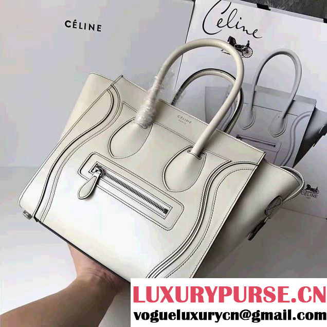 Celine Luggage Micro Tote Bag in Original Smooth Leather With Sliver Hardware 2017