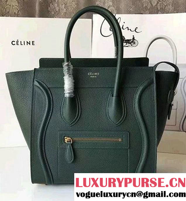 Celine Luggage Micro Tote Bag in Grained Leather 2017