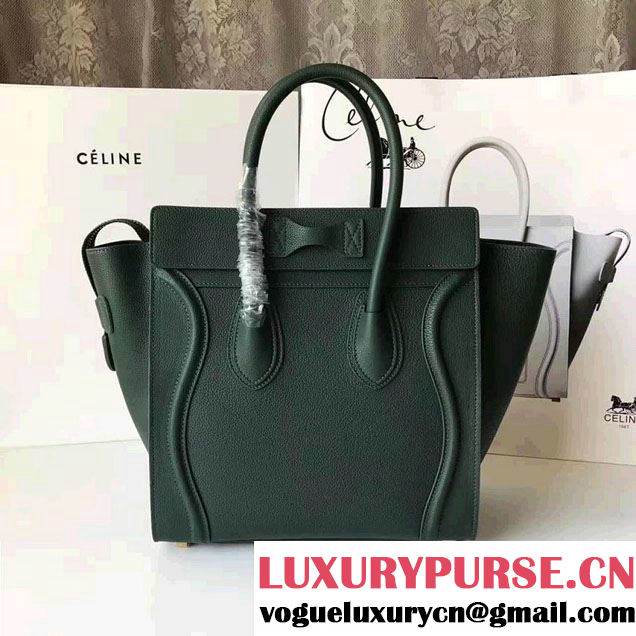 Celine Luggage Micro Tote Bag in Grained Leather 2017