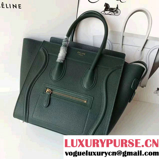 Celine Luggage Micro Tote Bag in Grained Leather 2017