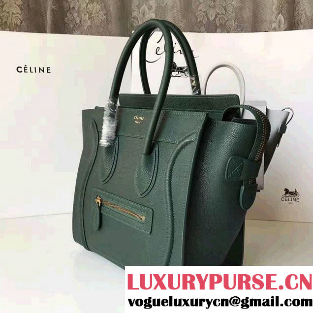 Celine Luggage Micro Tote Bag in Grained Leather 2017