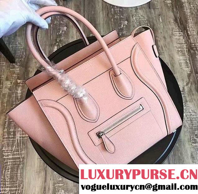 Celine Luggage Micro Tote Bag in Original Smooth Leather Pink