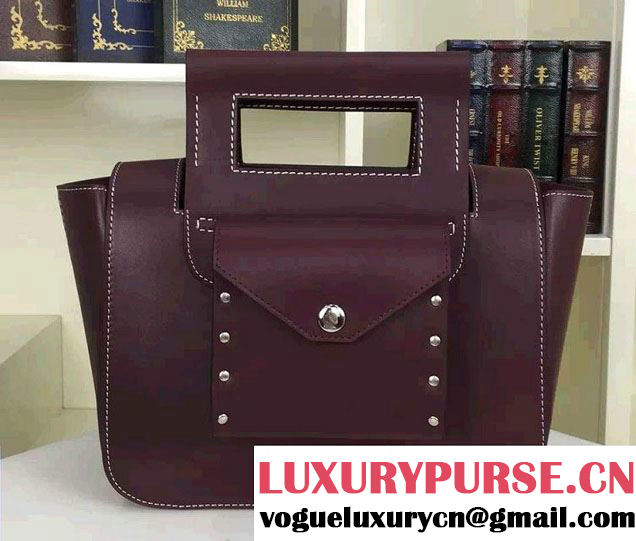 Celine Natural Calfskin Medium Square Tote Bag Burgundy 2016