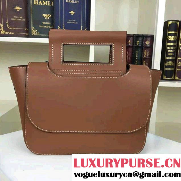 Celine Natural Calfskin Medium Square Tote Bag Khaki 2016