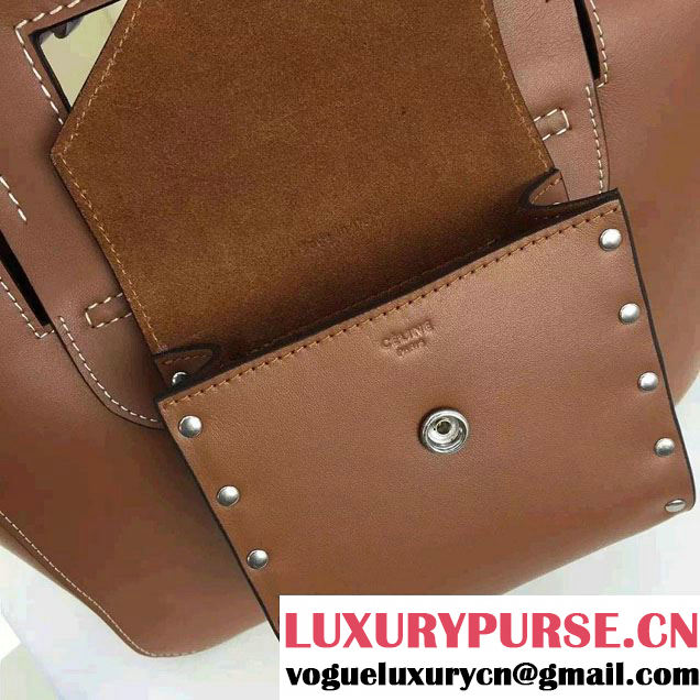 Celine Natural Calfskin Medium Square Tote Bag Khaki 2016