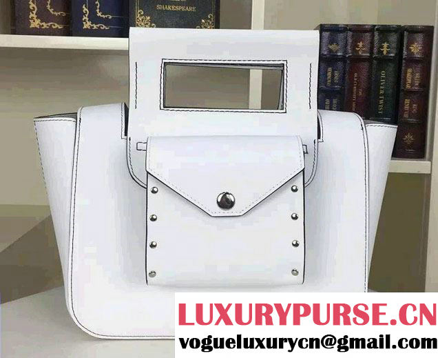 Celine Natural Calfskin Medium Square Tote Bag White 2016