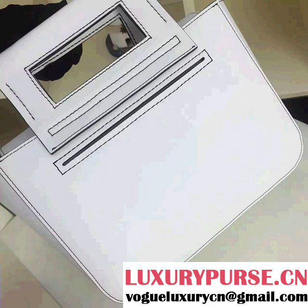 Celine Natural Calfskin Medium Square Tote Bag White 2016