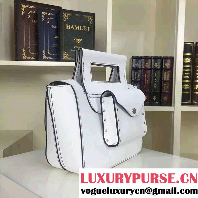 Celine Natural Calfskin Medium Square Tote Bag White 2016