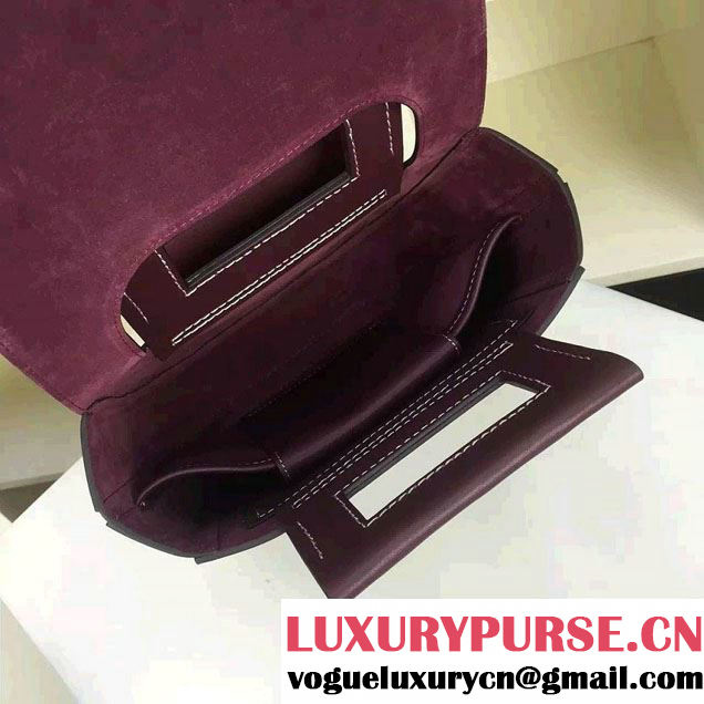 Celine Natural Calfskin Small Square Tote Bag Burgundy 2016