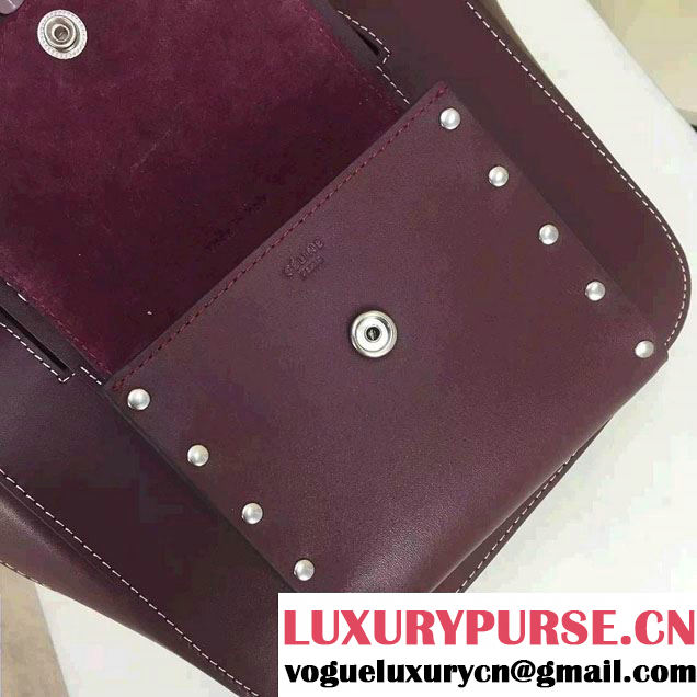 Celine Natural Calfskin Small Square Tote Bag Burgundy 2016
