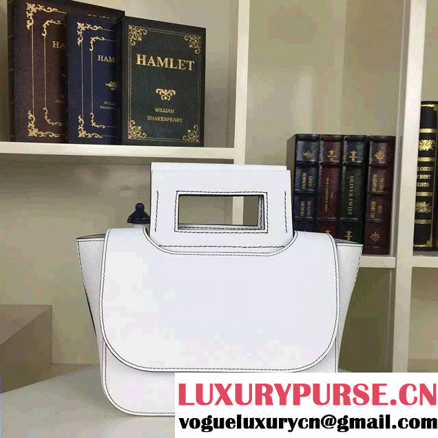 Celine Natural Calfskin Small Square Tote Bag White 2016