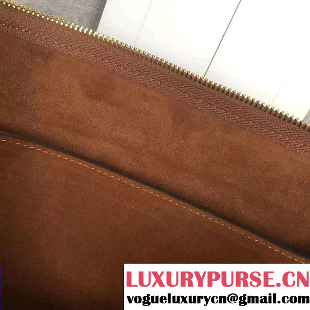 Celine Natural Calfskin Small Saddle Bag Khaki 2016