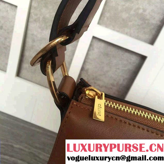 Celine Natural Calfskin Small Saddle Bag Khaki 2016