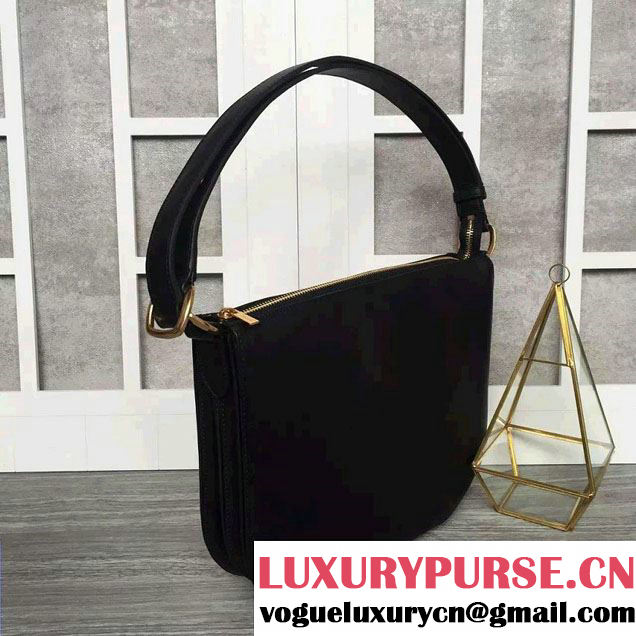 Celine Natural Calfskin Small Saddle Bag Black 2016