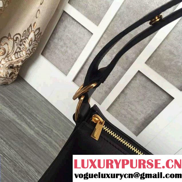 Celine Natural Calfskin Small Saddle Bag Black 2016