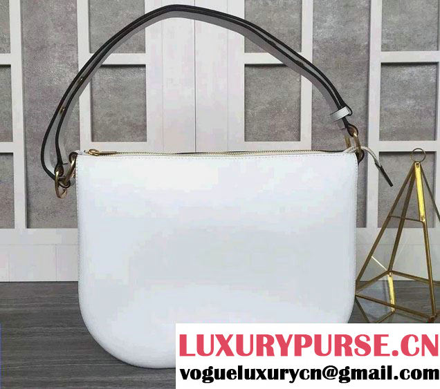 Celine Natural Calfskin Small Saddle Bag White 2016