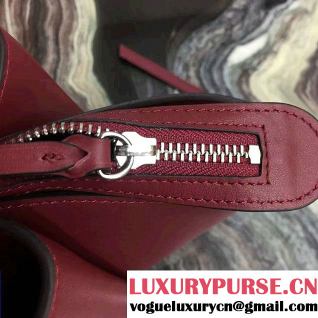 Celine Supple Natural Calfskin Medium Tri-Fold Shoulder Bag Burgundy 2016