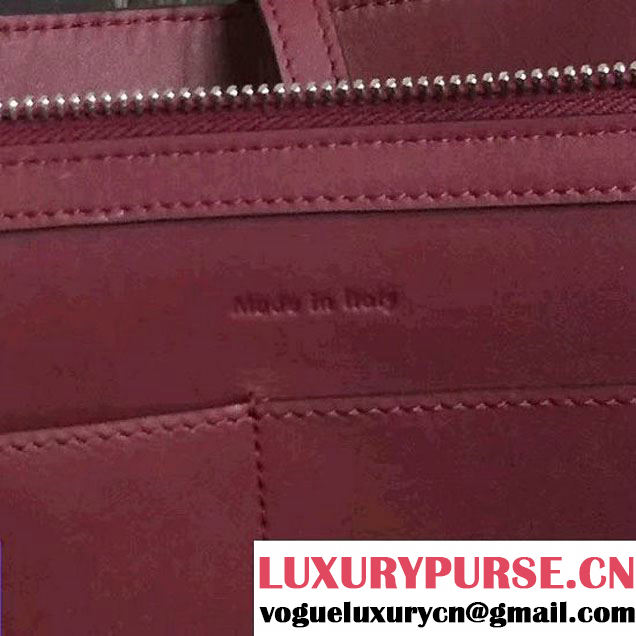 Celine Supple Natural Calfskin Medium Tri-Fold Shoulder Bag Burgundy 2016