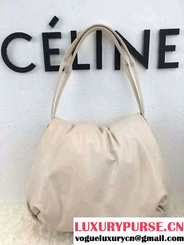 Celine Supersoft Lambskin Medium Pillow Flap Shoulder Bag Off White 2016