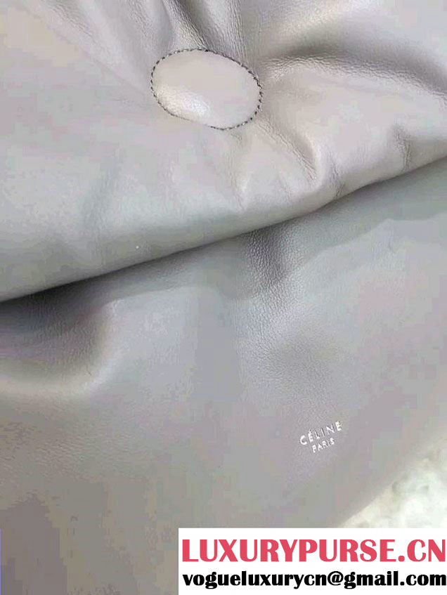 Celine Supersoft Lambskin Medium Pillow Flap Shoulder Bag Gray 2016