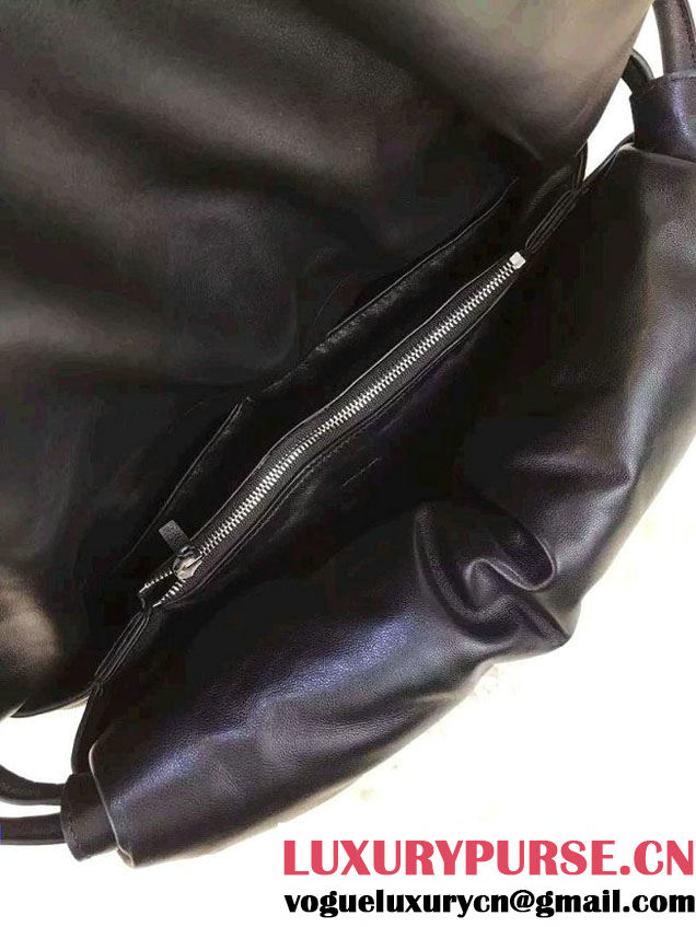 Celine Supersoft Lambskin Medium Pillow Flap Shoulder Bag Black 2016