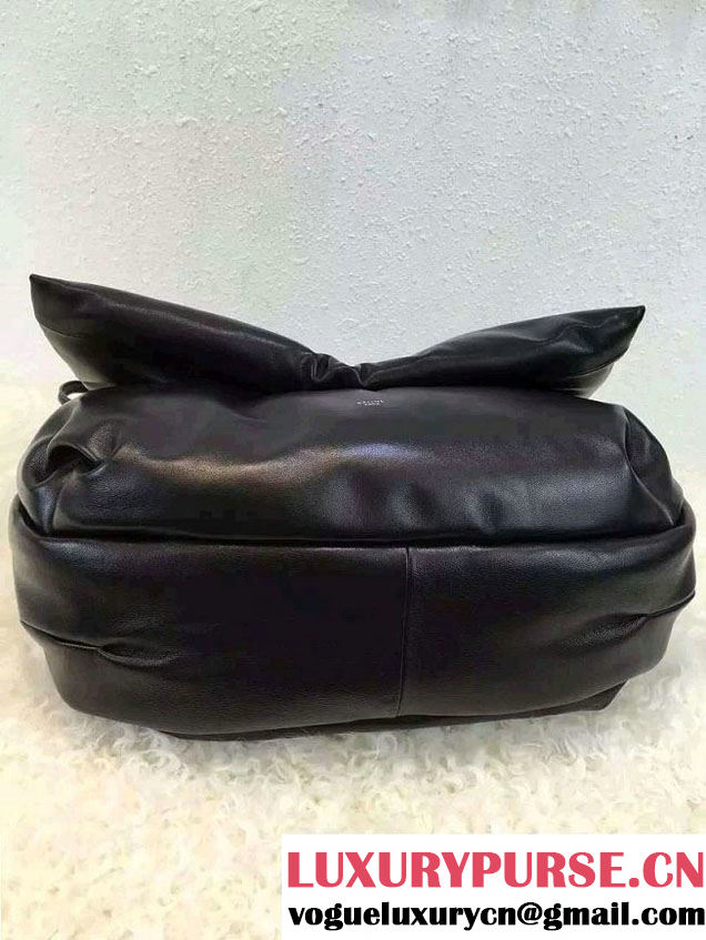 Celine Supersoft Lambskin Medium Pillow Flap Shoulder Bag Black 2016