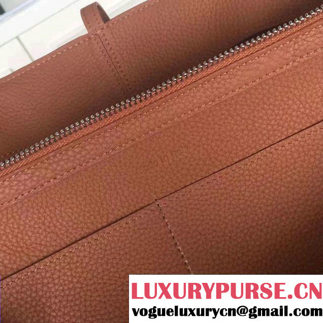 Celine Grained Calfskin Medium Tri-Fold Shoulder Bag Brown 2016