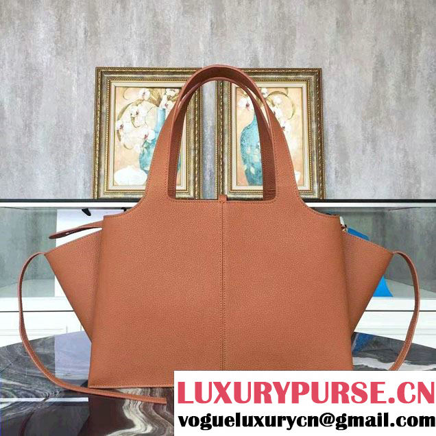Celine Grained Calfskin Medium Tri-Fold Shoulder Bag Brown 2016