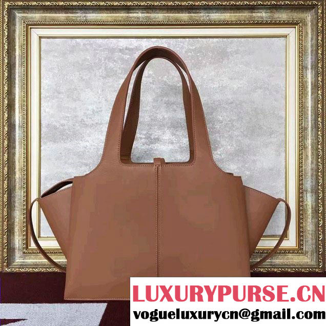 Celine Supple Natural Calfskin Small Tri-Fold Shoulder Bag Brown 2016