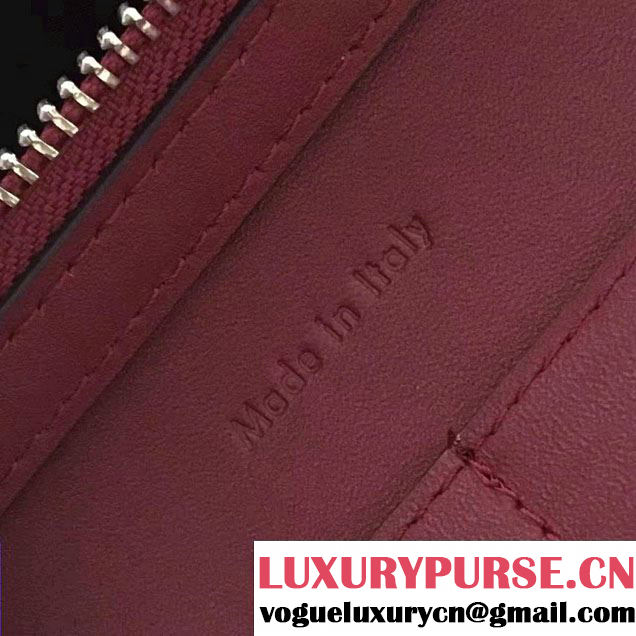 Celine Supple Natural Calfskin Small Tri-Fold Shoulder Bag Burgundy 2016