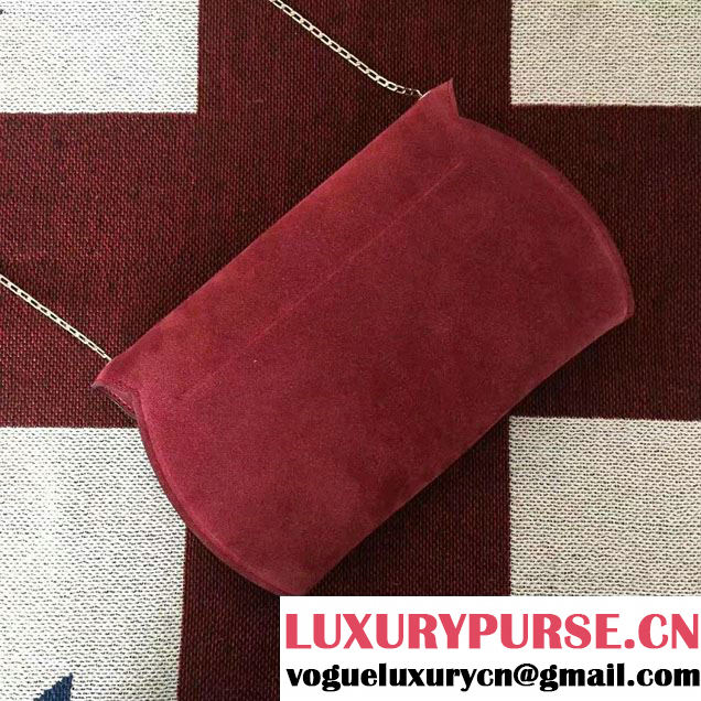 Celine Suede Calfskin Chain Bag Clutch Red Fall 2016