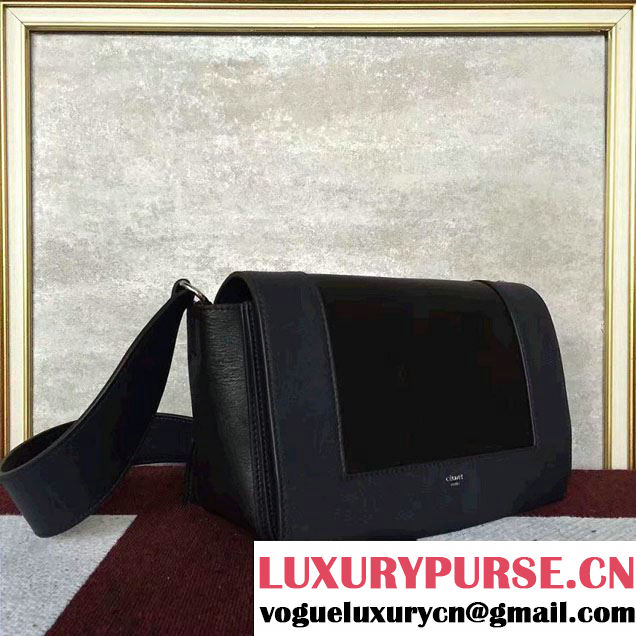 Celine Smooth Calfskin Medium Frame Shoulder Bag Navy/Black Spring 2017