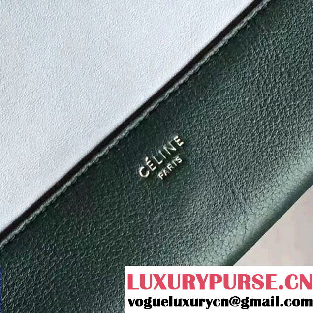 Celine Smooth Calfskin Medium Frame Shoulder Bag Dark Green/Mineral Spring 2017