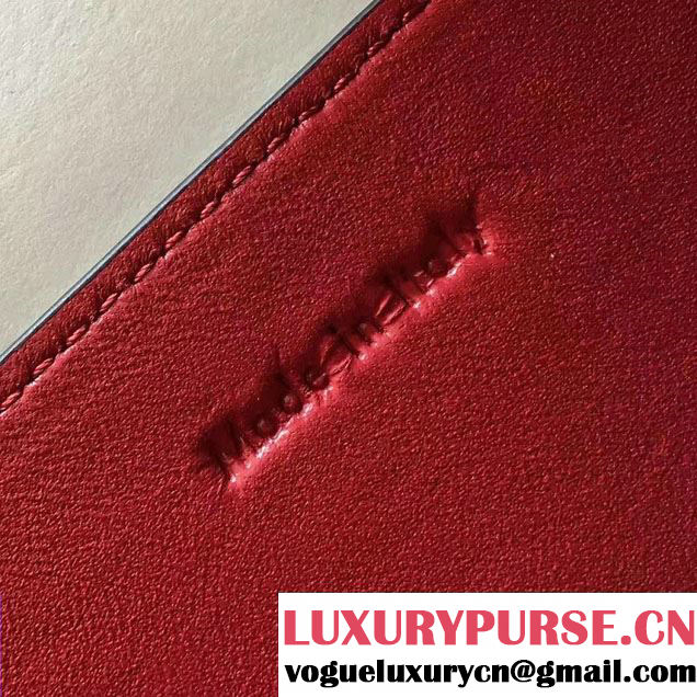 Celine Supersoft Calfskin and Suede Medium Frame Shoulder Bag Red/Fuchsia Spring 2017