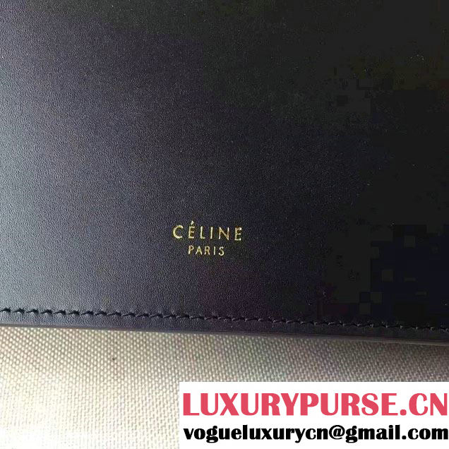 Celine Mini Clasp In Natural Calfskin Crossbody Bag Black 2017