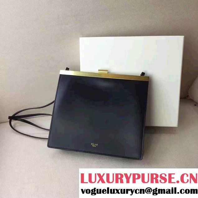 Celine Mini Clasp In Natural Calfskin Crossbody Bag Black 2017