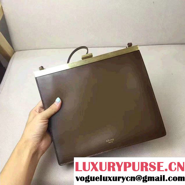 Celine Mini Clasp In Natural Calfskin Crossbody Bag Patina 2017