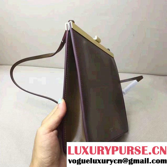 Celine Mini Clasp In Natural Calfskin Crossbody Bag Patina 2017