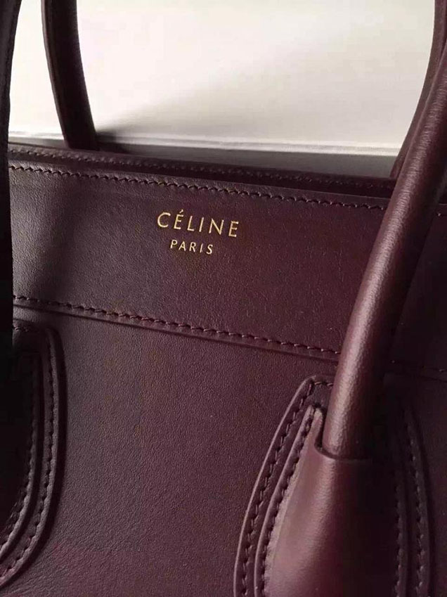 Celine Micro Luggage Bag Smooth Calfskin Fall Winter 2015 Collection Burgundy