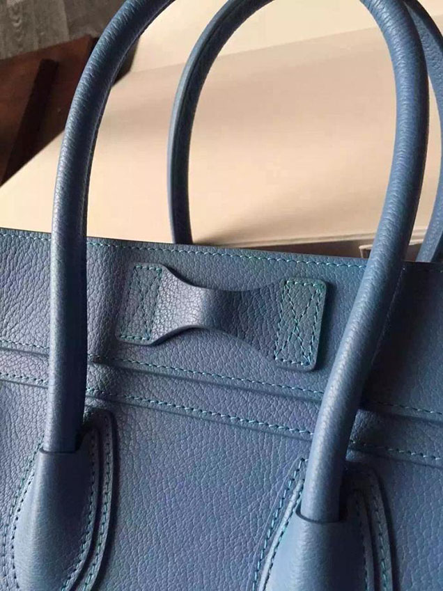Celine Micro Luggage Bag Grained Calfskin Fall Winter 2015 Collection Blue