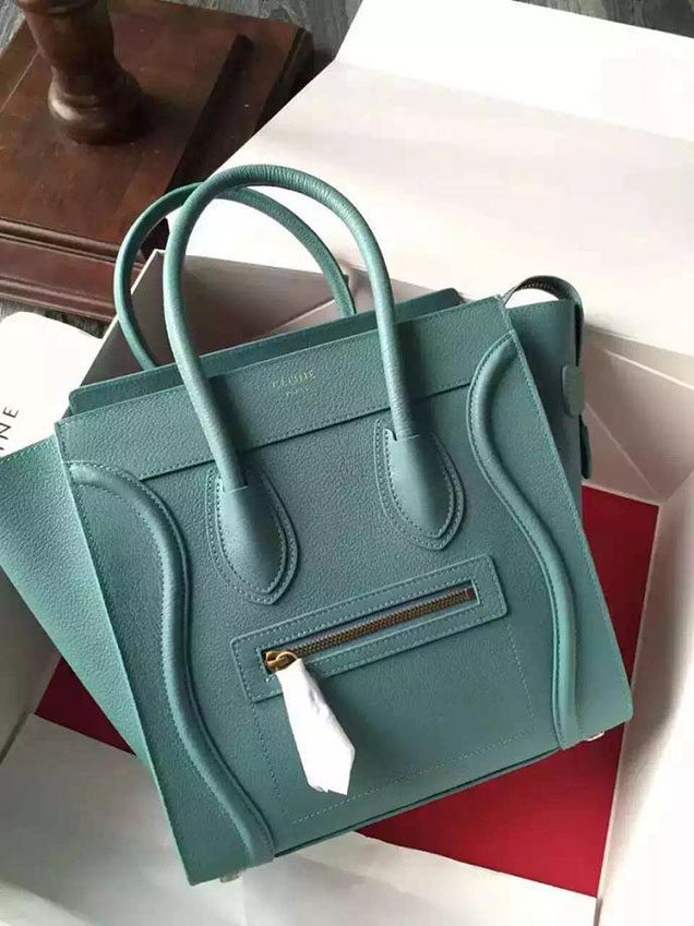 Celine Micro Luggage Bag Grained Calfskin Fall Winter 2015 Collection Egg Blue