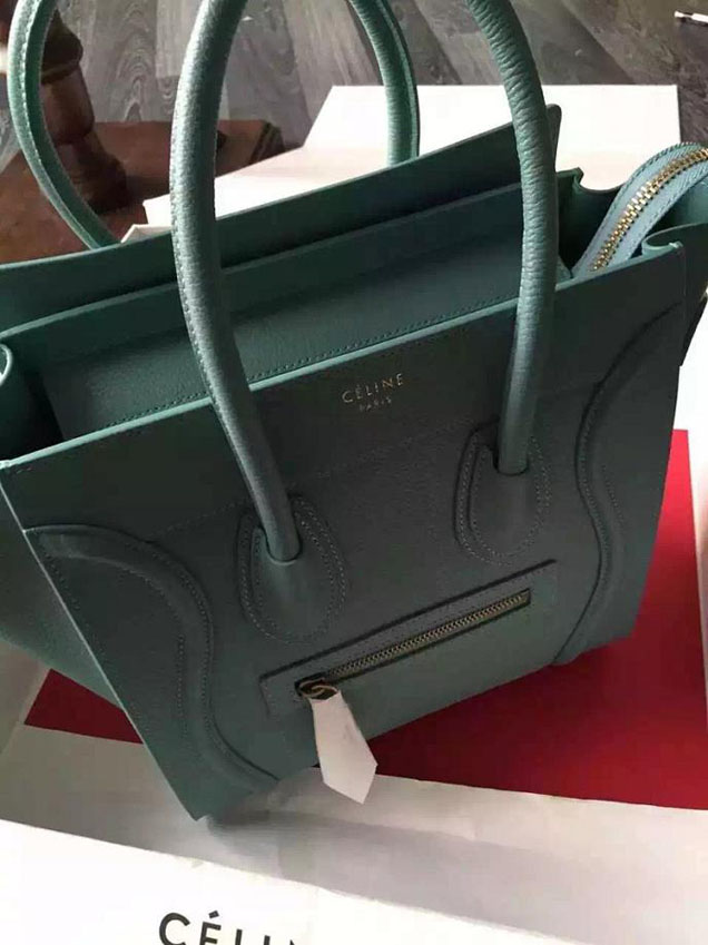 Celine Micro Luggage Bag Grained Calfskin Fall Winter 2015 Collection Egg Blue